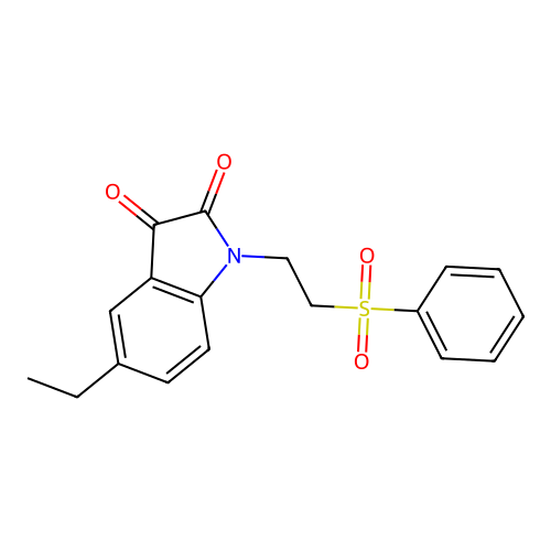 5-ethyl-1-[2-(phenylsulfonyl)ethyl]-1H-indole-2,3-dione structure