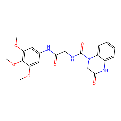 3-hydroxy-N-{2-oxo-2-[(3,4,5-trimethoxyphenyl)amino]ethyl}quinoxaline-1(2H)-carboxamide structure