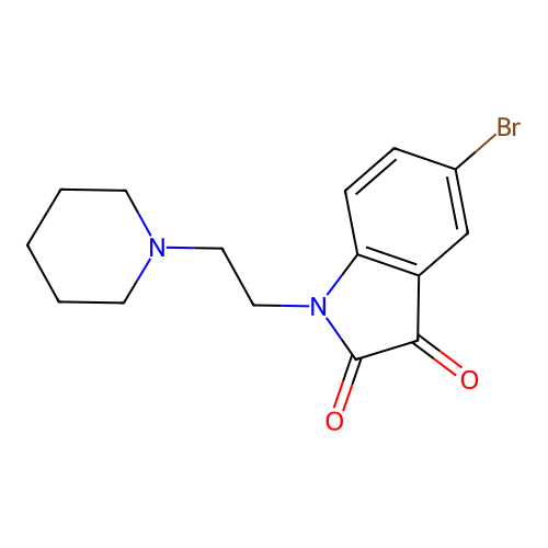 5-bromo-1-[2-(piperidin-1-yl)ethyl]-1H-indole-2,3-dione structure