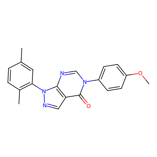 1-(2,5-dimethylphenyl)-5-(4-methoxyphenyl)-1H-pyrazolo[3,4-d]pyrimidin-4(5H)-one structure