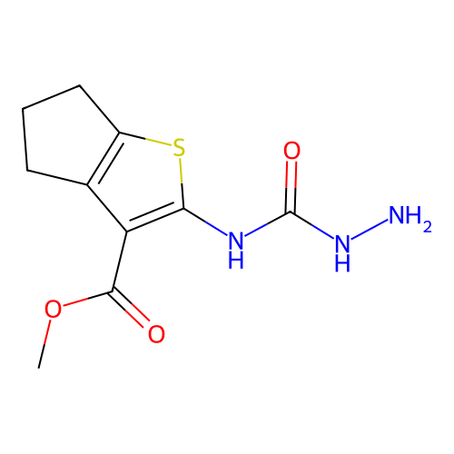 methyl 2-(hydrazinecarbonylamino)-5,6-dihydro-4H-cyclopenta[b]thiophene-3-carboxylate structure