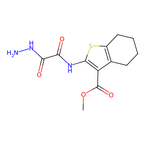 methyl 2-(2-hydrazinyl-2-oxoacetamido)-4,5,6,7-tetrahydrobenzo[b]thiophene-3-carboxylate structure