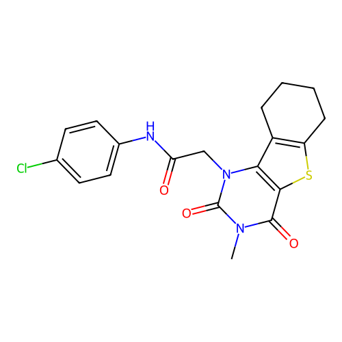 N-(4-chlorophenyl)-2-(3-methyl-2,4-dioxo-3,4,6,7,8,9-hexahydrobenzo[4,5]thieno[3,2-d]pyrimidin-1(2H)-yl)acetamide structure
