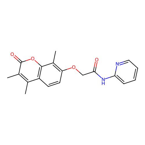N-(pyridin-2-yl)-2-((3,4,8-trimethyl-2-oxo-2H-chromen-7-yl)oxy)acetamide structure