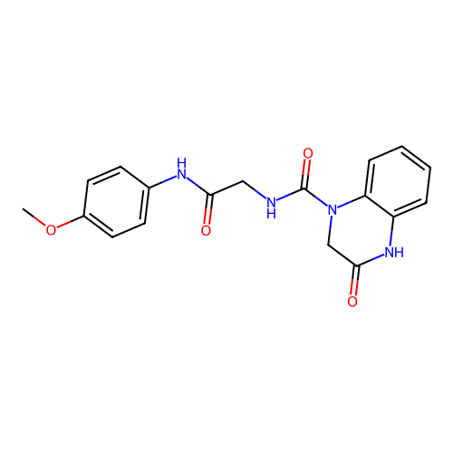 3-hydroxy-N-{2-[(4-methoxyphenyl)amino]-2-oxoethyl}quinoxaline-1(2H)-carboxamide structure