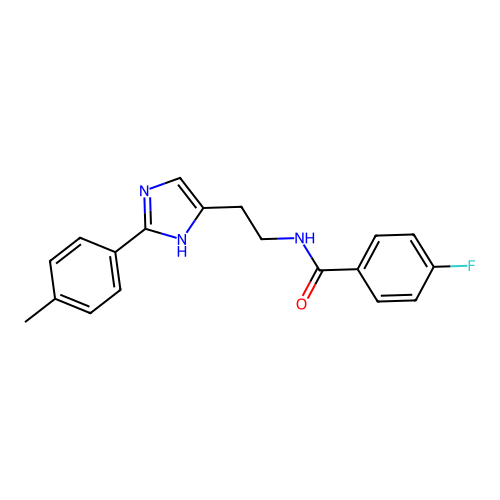 4-fluoro-N-{2-[2-(4-methylphenyl)-1H-imidazol-5-yl]ethyl}benzamide structure