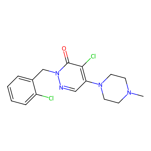 4-chloro-2-(2-chlorobenzyl)-5-(4-methylpiperazin-1-yl)pyridazin-3(2H)-one structure