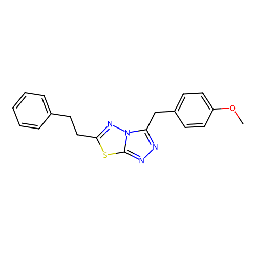 3-(4-Methoxybenzyl)-6-(2-phenylethyl)[1,2,4]triazolo[3,4-b][1,3,4]thiadiazole structure
