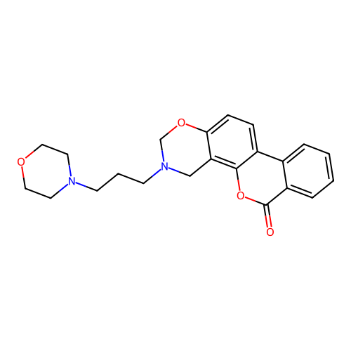 3-(3-morpholinopropyl)-3,4-dihydrobenzo[3,4]chromeno[8,7-e][1,3]oxazin-6(2H)-one structure