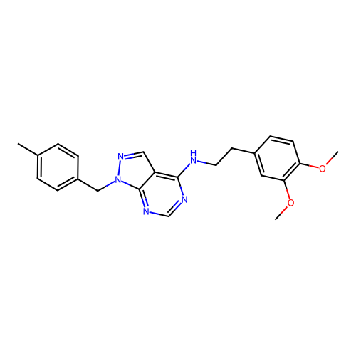 N-[2-(3,4-dimethoxyphenyl)ethyl]-1-(4-methylbenzyl)-1H-pyrazolo[3,4-d]pyrimidin-4-amine structure