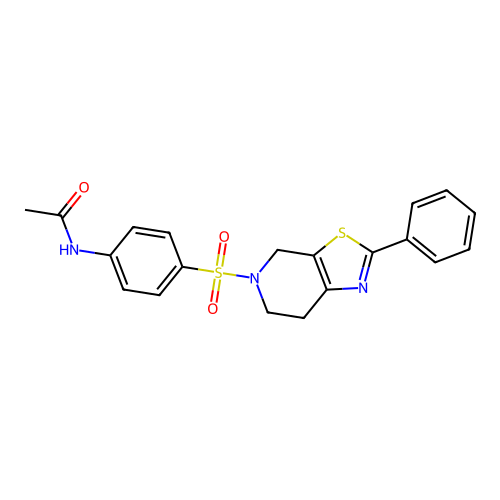 N-(4-((2-phenyl-6,7-dihydrothiazolo[5,4-c]pyridin-5(4H)-yl)sulfonyl)phenyl)acetamide structure