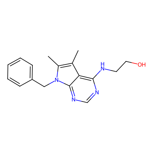 2-[(7-Benzyl-5,6-dimethylpyrrolo[2,3-d]pyrimidin-4-yl)amino]ethanol structure