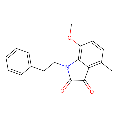 7-methoxy-4-methyl-1-(2-phenylethyl)-1H-indole-2,3-dione structure
