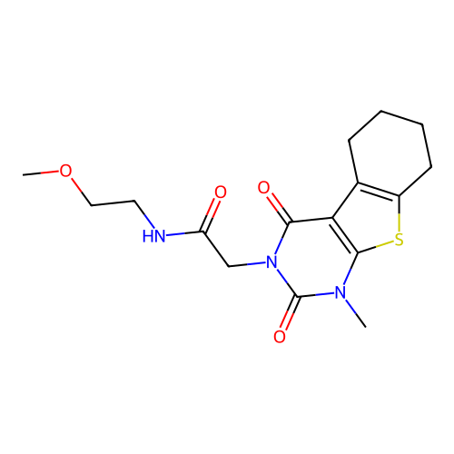 N-(2-methoxyethyl)-2-(1-methyl-2,4-dioxo-1,2,5,6,7,8-hexahydrobenzo[4,5]thieno[2,3-d]pyrimidin-3(4H)-yl)acetamide structure