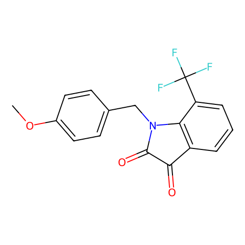 1-(4-methoxybenzyl)-7-(trifluoromethyl)-1H-indole-2,3-dione structure