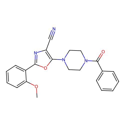 5-(4-Benzoylpiperazin-1-yl)-2-(2-methoxyphenyl)-1,3-oxazole-4-carbonitrile structure