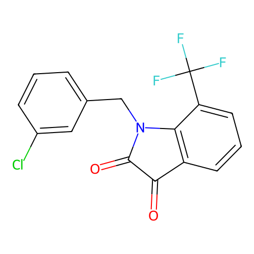 1-(3-chlorobenzyl)-7-(trifluoromethyl)-1H-indole-2,3-dione structure