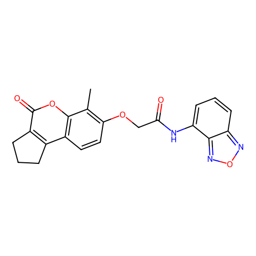 N-(benzo[c][1,2,5]oxadiazol-4-yl)-2-((6-methyl-4-oxo-1,2,3,4-tetrahydrocyclopenta[c]chromen-7-yl)oxy)acetamide structure
