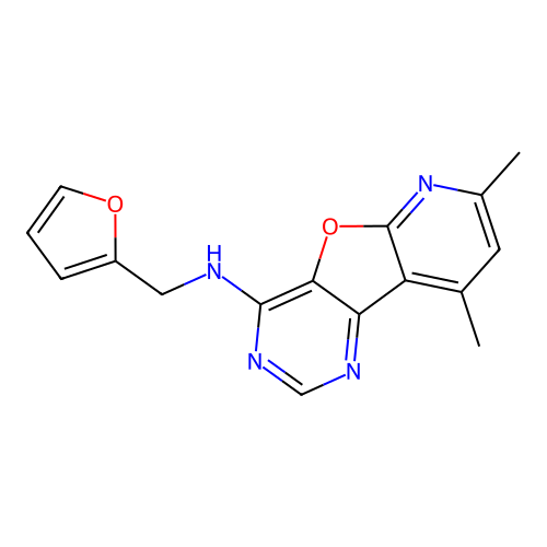 N-(furan-2-ylmethyl)-7,9-dimethylpyrido[3',2':4,5]furo[3,2-d]pyrimidin-4-amine structure