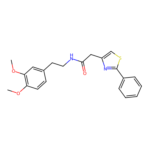 N-[2-(3,4-dimethoxyphenyl)ethyl]-2-(2-phenyl-1,3-thiazol-4-yl)acetamide structure