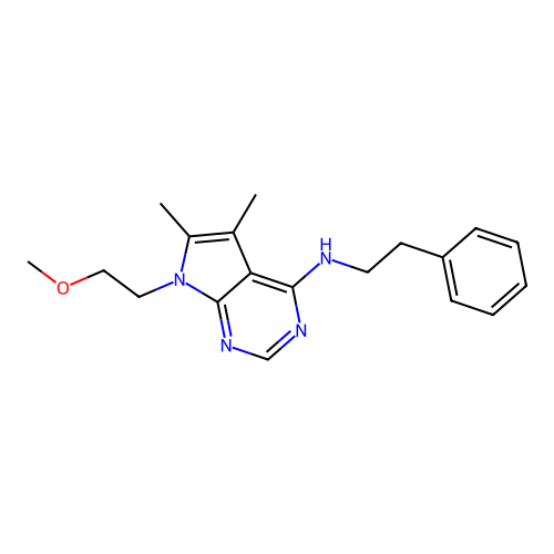 7-(2-methoxyethyl)-5,6-dimethyl-N-(2-phenylethyl)pyrrolo[2,3-d]pyrimidin-4-amine structure