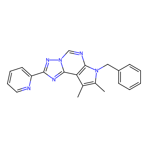 7-benzyl-8,9-dimethyl-2-(pyridin-2-yl)-7H-pyrrolo[3,2-e][1,2,4]triazolo[1,5-c]pyrimidine structure