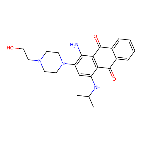 1-amino-2-[4-(2-hydroxyethyl)piperazin-1-yl]-4-(propan-2-ylamino)anthracene-9,10-dione structure
