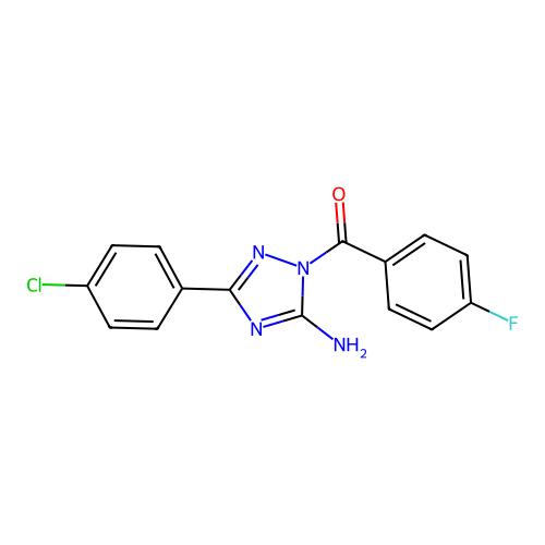 3-(4-chlorophenyl)-1-(4-fluorobenzoyl)-1H-1,2,4-triazol-5-amine structure