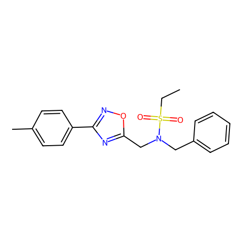 N-benzyl-N-{[3-(4-methylphenyl)-1,2,4-oxadiazol-5-yl]methyl}ethanesulfonamide structure