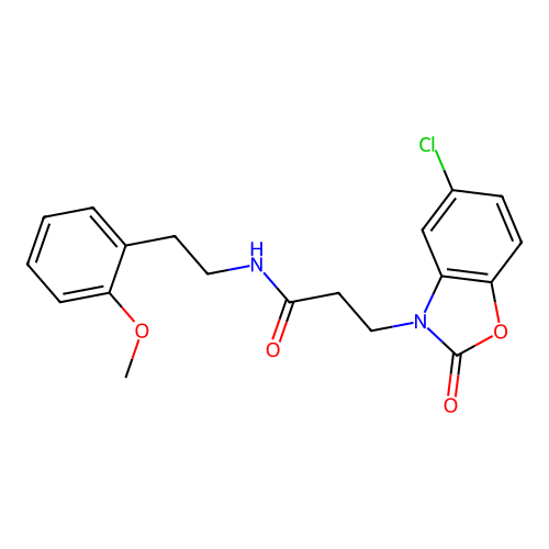 3-(5-chloro-2-oxobenzo[d]oxazol-3(2H)-yl)-N-(2-methoxyphenethyl)propanamide structure