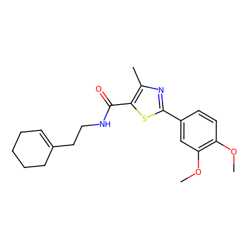 N-(2-(cyclohex-1-en-1-yl)ethyl)-2-(3,4-dimethoxyphenyl)-4-methylthiazole-5-carboxamide structure