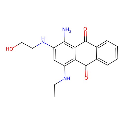 1-Amino-4-(ethylamino)-2-[(2-hydroxyethyl)amino]anthra-9,10-quinone structure