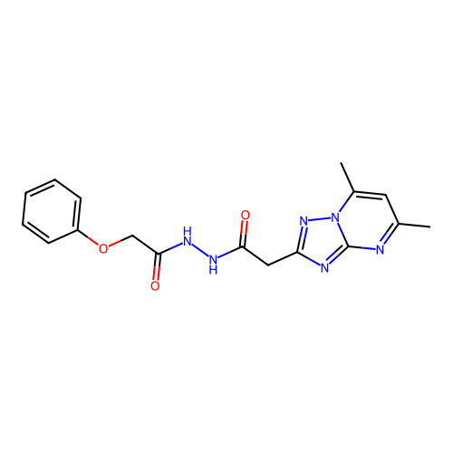 2-(5,7-dimethyl-[1,2,4]triazolo[1,5-a]pyrimidin-2-yl)-N'-(2-phenoxyacetyl)acetohydrazide structure
