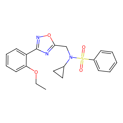N-cyclopropyl-N-((3-(2-ethoxyphenyl)-1,2,4-oxadiazol-5-yl)methyl)benzenesulfonamide structure