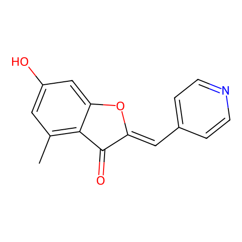 6-Hydroxy-4-methyl-2-(4-pyridylmethylene)benzo[b]furan-3-one structure