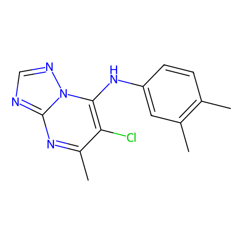 6-chloro-N-(3,4-dimethylphenyl)-5-methyl-[1,2,4]triazolo[1,5-a]pyrimidin-7-amine structure
