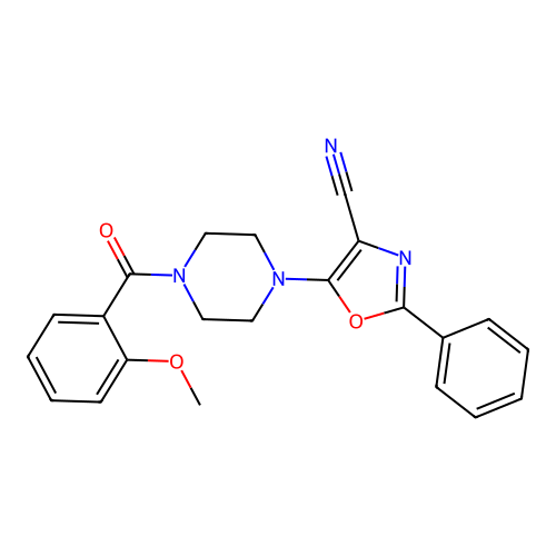 5-(4-(2-Methoxybenzoyl)piperazin-1-yl)-2-phenyloxazole-4-carbonitrile structure