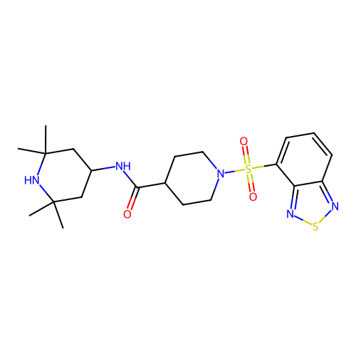 1-(2,1,3-benzothiadiazol-4-ylsulfonyl)-N-(2,2,6,6-tetramethylpiperidin-4-yl)piperidine-4-carboxamide structure