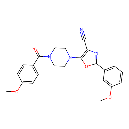 5-(4-(4-Methoxybenzoyl)piperazin-1-yl)-2-(3-methoxyphenyl)oxazole-4-carbonitrile structure