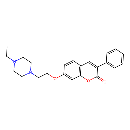 7-(2-(4-ethylpiperazin-1-yl)ethoxy)-3-phenyl-2H-chromen-2-one structure