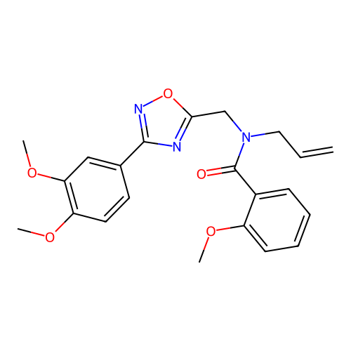 N-allyl-N-((3-(3,4-dimethoxyphenyl)-1,2,4-oxadiazol-5-yl)methyl)-2-methoxybenzamide structure