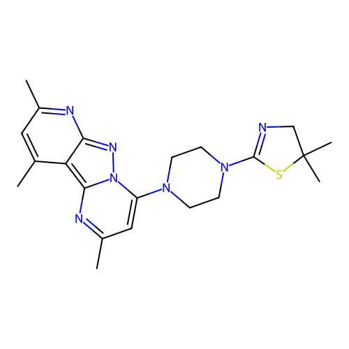 C21H27N7S structure