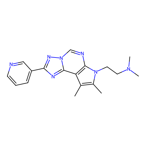 C18H21N7 structure