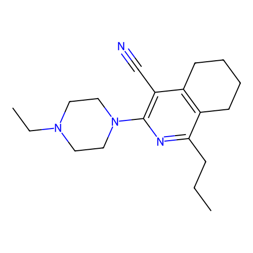 3-(4-Ethylpiperazin-1-yl)-1-propyl-5,6,7,8-tetrahydroisoquinoline-4-carbonitrile structure