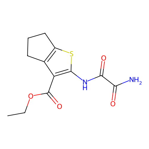 ethyl 2-(oxamoylamino)-5,6-dihydro-4H-cyclopenta[b]thiophene-3-carboxylate structure