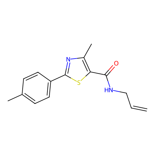 4-methyl-2-(4-methylphenyl)-N-(prop-2-en-1-yl)-1,3-thiazole-5-carboxamide structure