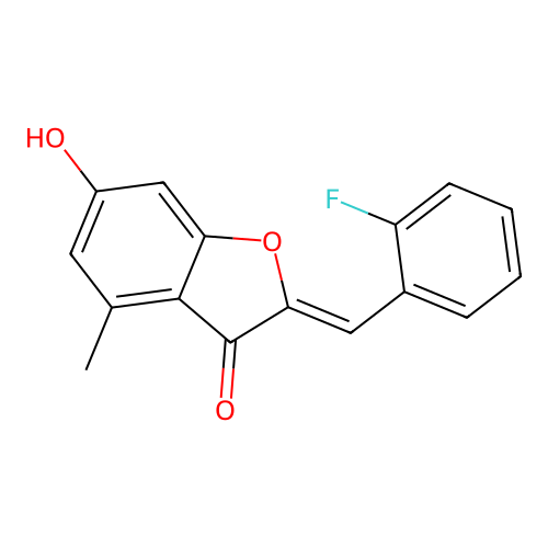 2-[(2-Fluorophenyl)methylene]-6-hydroxy-4-methylbenzo[b]furan-3-one structure