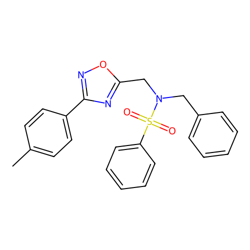 N-benzyl-N-{[3-(4-methylphenyl)-1,2,4-oxadiazol-5-yl]methyl}benzenesulfonamide structure