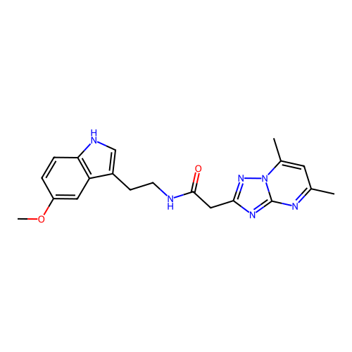 2-(5,7-dimethyl-[1,2,4]triazolo[1,5-a]pyrimidin-2-yl)-N-(2-(5-methoxy-1H-indol-3-yl)ethyl)acetamide structure