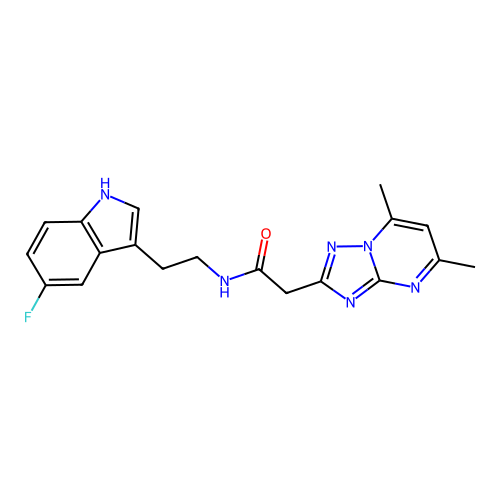 2-(5,7-dimethyl-[1,2,4]triazolo[1,5-a]pyrimidin-2-yl)-N-(2-(5-fluoro-1H-indol-3-yl)ethyl)acetamide structure